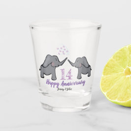Vaso De Chupito 14º aniversario de bodas de marfil elefante lindo
