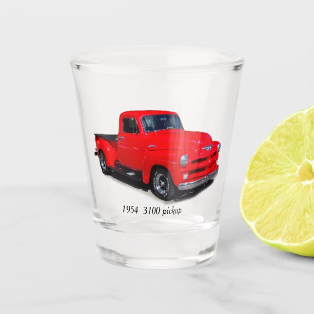 Vaso De Chupito 1954 3100 camioneta roja vidrio de disparo (Anverso)