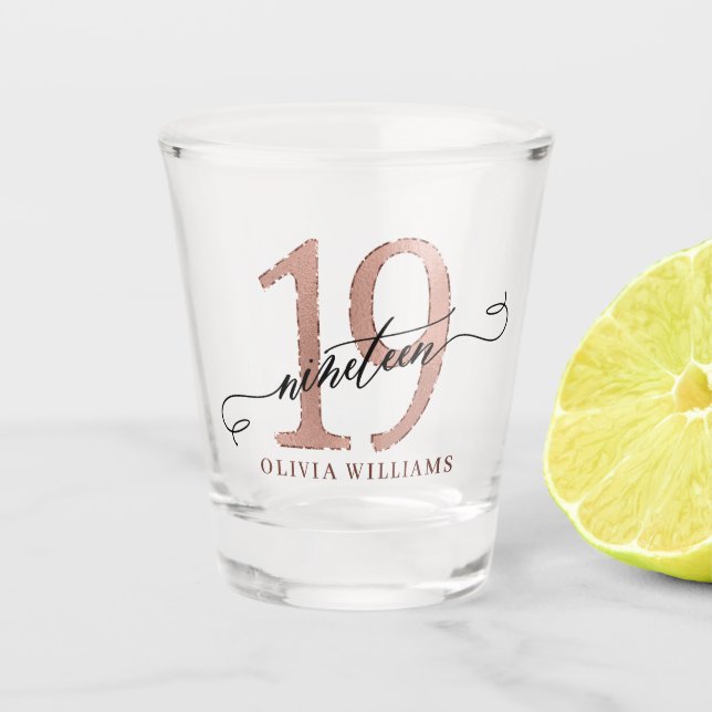 Vaso De Chupito 19.º Rosa de oro (Anverso)