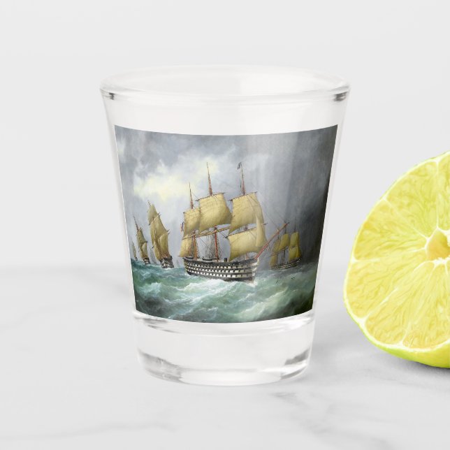 Vaso De Chupito 1.ᵉʳ buque de guerra de vapor 1884 (Anverso)