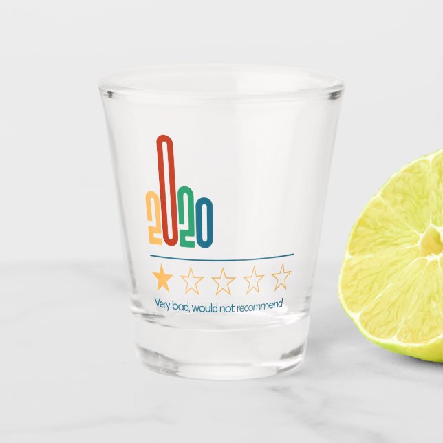 Vaso De Chupito 2020 1 Star No Recomendaría Año Nuevo (Anverso)
