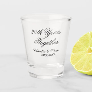 Vaso De Chupito 20th Years together anniversary name date year sim