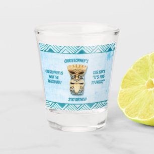 Vaso De Chupito 21ro Hawaiian grande de Tiki Kahuna del cumpleaño