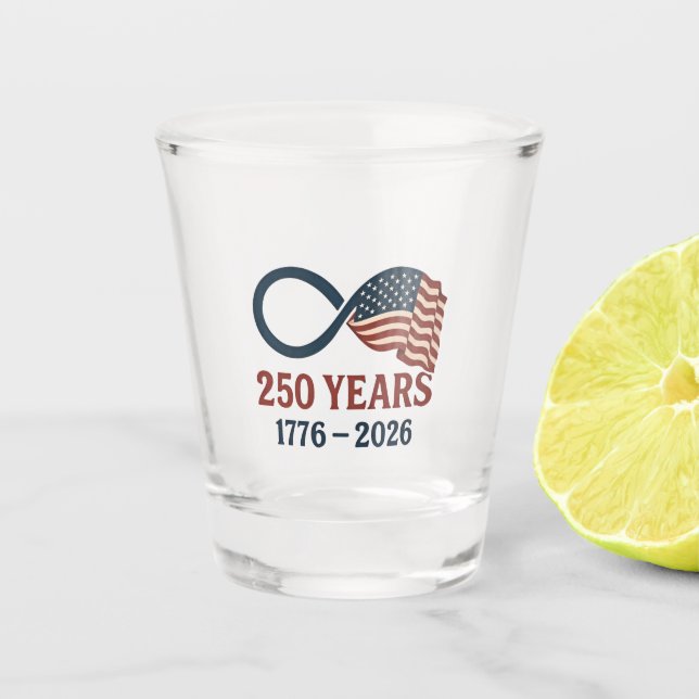 Vaso De Chupito 250 Aniversario 1776-2026 Estados Unidos Patriótic (Anverso)