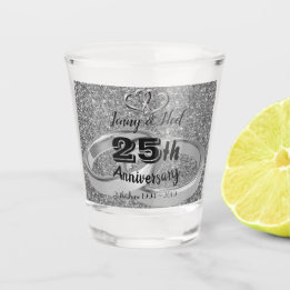 Vaso De Chupito 25° Aniversario Boda personalizado