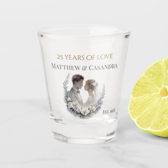 Vaso De Chupito 25th Wedding Anniversary Heirloom Celebration (Anverso)