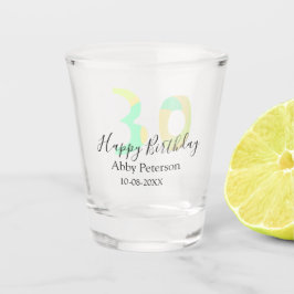 Vaso De Chupito 30th birthday bold letter pastel yellow black retr
