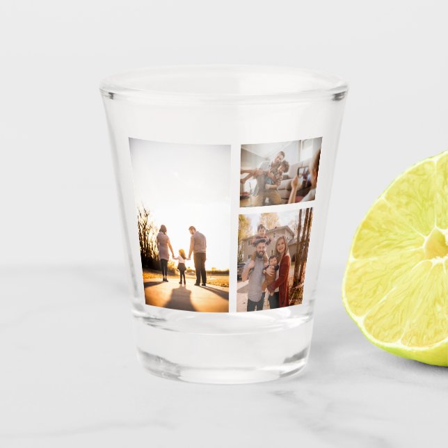 Vaso De Chupito 3 Collage de fotos Personalizado personalizado (Anverso)