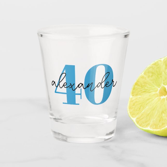 Vaso De Chupito 40 años de edad guión moderno (Anverso)