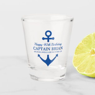 Vaso De Chupito 40.o Fiesta náutico del tema del cumpleaños en u