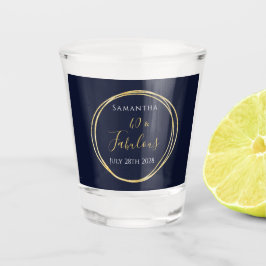 Vaso De Chupito 40th Birthday Navy Gold Personalized Party Favor