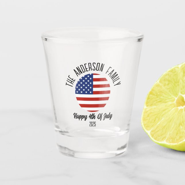Vaso De Chupito 4 de julio Día de la Independencia Nombre personal (Anverso)
