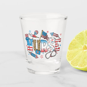 Vaso De Chupito 4 De Julio Enfermera Patriótica