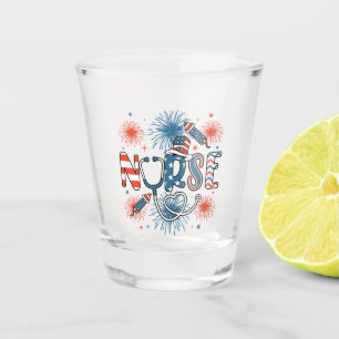 Vaso De Chupito 4 De Julio Enfermera Patriótica