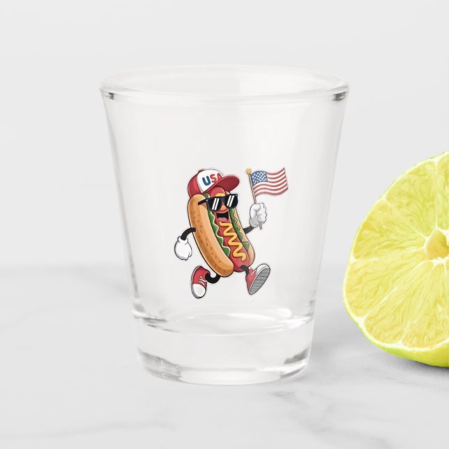 Vaso De Chupito 4 de julio Hotdog American Independence 1776 (Anverso)