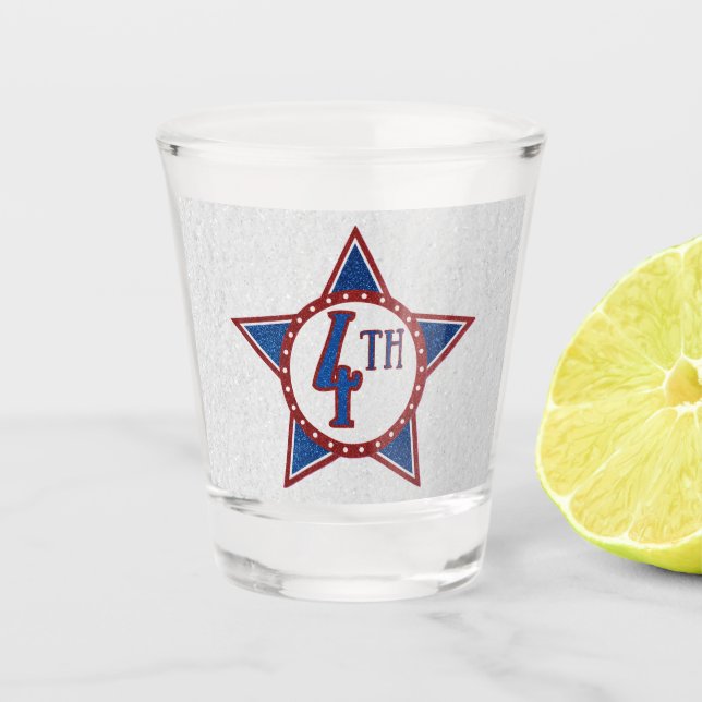 Vaso De Chupito 4 de julio, Purpurina (Anverso)