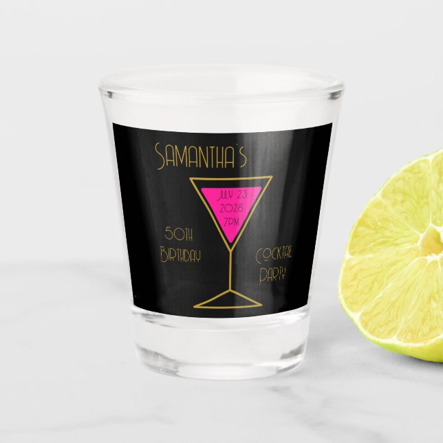 Vaso De Chupito 50.ª fiesta de cumpleaños del cóctel Black Gold (Anverso)