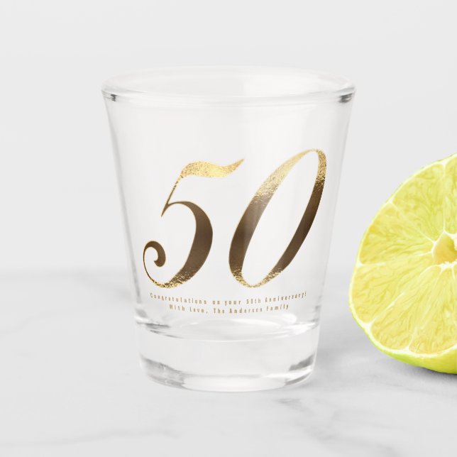 Vaso De Chupito 50.º aniversario de los Bodas de oro (Anverso)