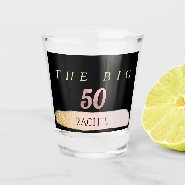 Vaso De Chupito 50.º Cristal de disparo personalizado (Anverso)