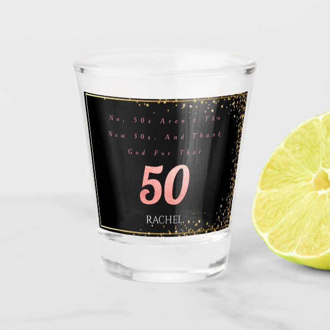 Vaso De Chupito 50.º Cristal de disparo personalizado (Anverso)