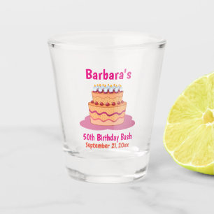 Vaso De Chupito 50.º cumpleaños favorece a Personalizado de pastel