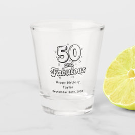 Vaso De Chupito 50 and Fabulous Retro Bubble Letter Birthday