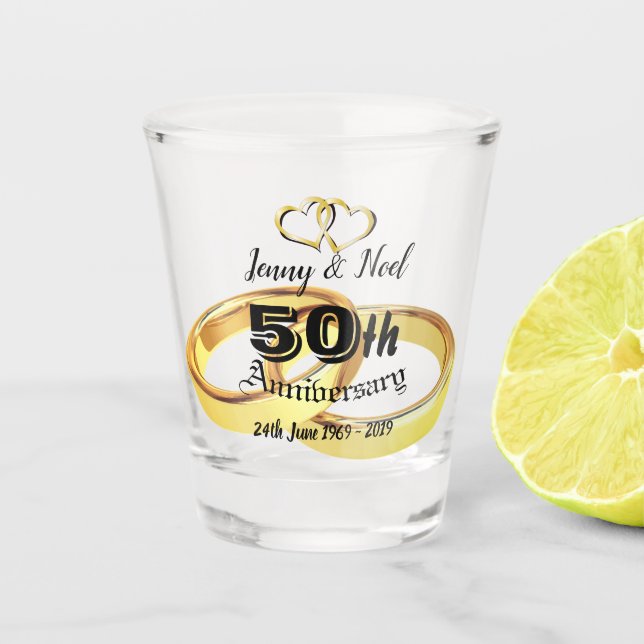 Vaso De Chupito 50.o aniversario personalizado (Anverso)