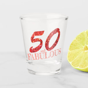 Vaso De Chupito 50.o Purpurina coralino Bokeh de la celebración