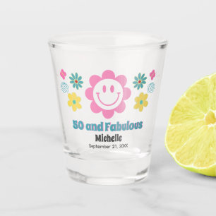 Vaso De Chupito 50 y fabuloso 50.º natalidad moderno Favor retro