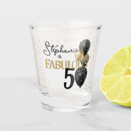 Vaso De Chupito 50 y fabuloso Glass Black Gold Shot