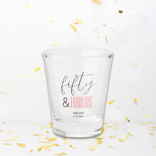 Vaso De Chupito 50 y Fabuloso Personalizado 50 cumpleaños guión mo