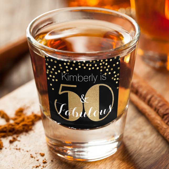 Vaso De Chupito 50 y Fabulous Gold Personalized Birthday Party C (Subido por el creador)