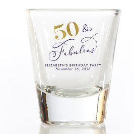 Vaso De Chupito 50th Birthday Purple Gold Party Favor