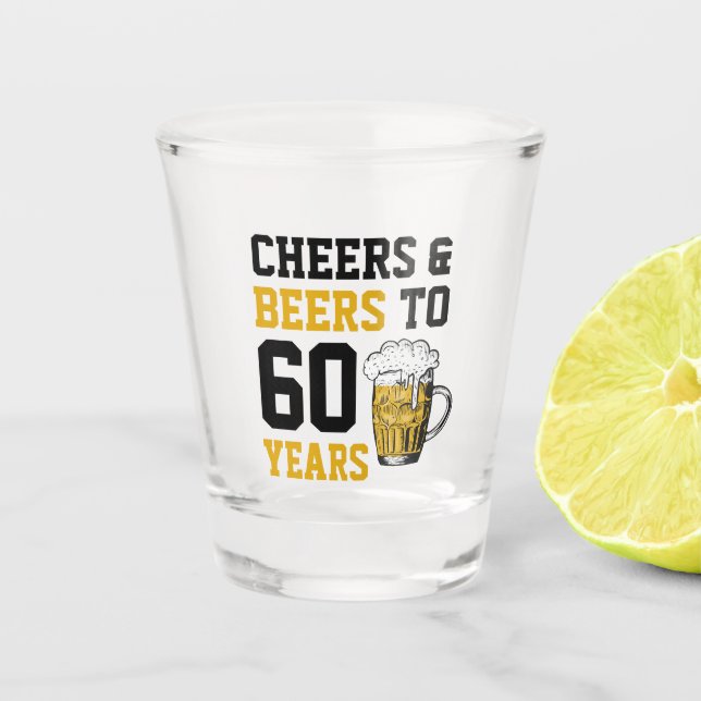 Vaso De Chupito 60 años de vigilia y cerveza a 60 años (Anverso)