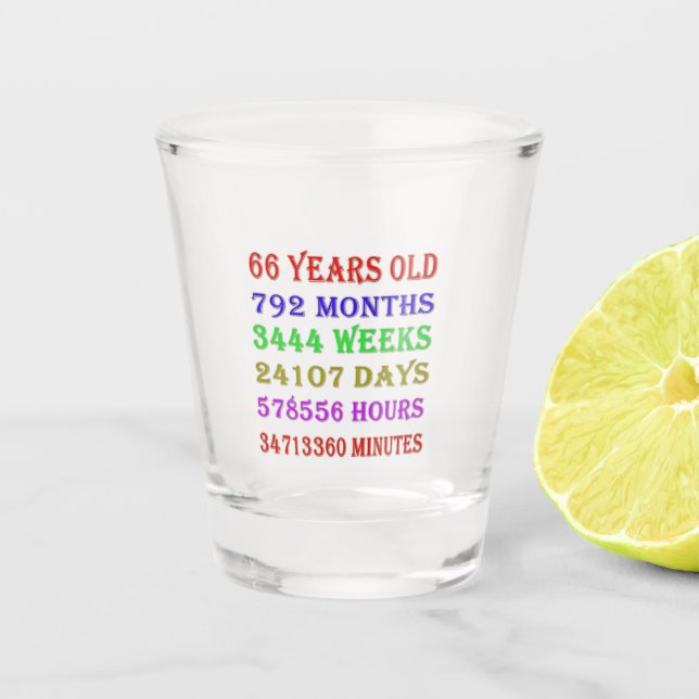 Vaso De Chupito 66.º cumpleaños (Anverso)