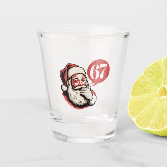 Vaso De Chupito 6 7 Navidad Seis Siete Brainrot Papá Noel (Anverso)