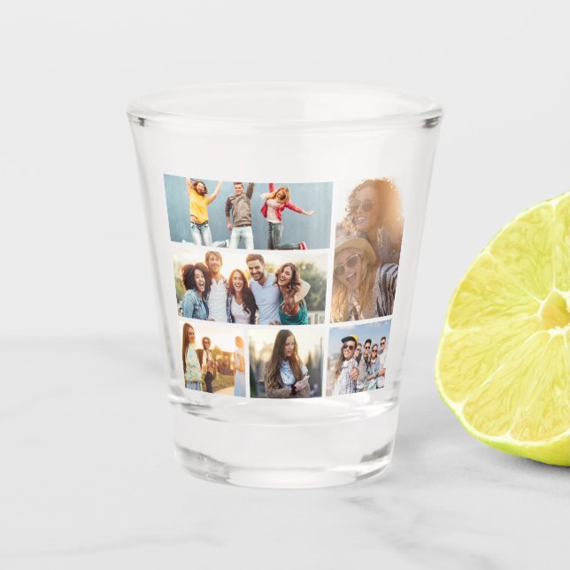 Vaso De Chupito 6 Personalización de plantilla de Collage de fotos (Anverso)