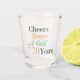 Vaso De Chupito 70th Birthday Golf Cheers Beers Party