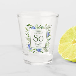 Vaso De Chupito 80.ª Hidráneas Azules de Cumpleaños