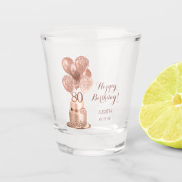 Vaso De Chupito 80.ª tarta de oro Rosa de cumpleaños
