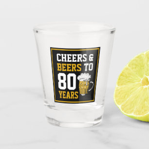 Vaso De Chupito 80 años de júbilo y cerveza a 80 años