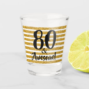 Vaso De Chupito 80 y asombroso Personalizado de rayas Purpurinas d