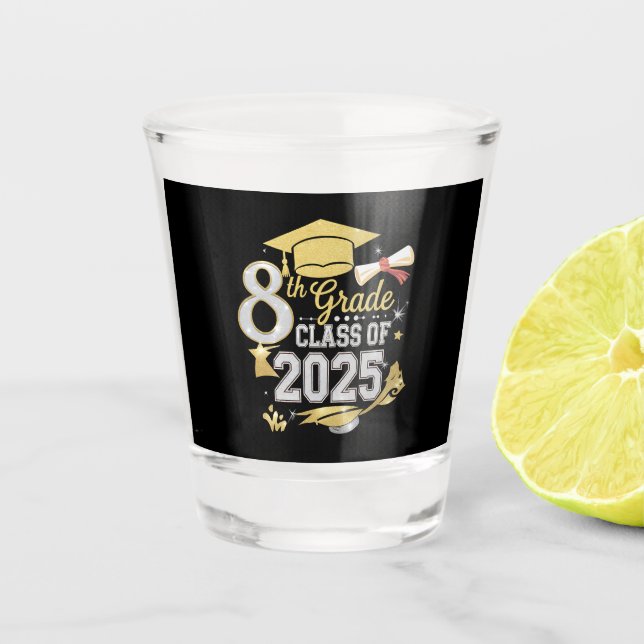 Vaso De Chupito 8.º Grado De Graduación De 2025 (Anverso)