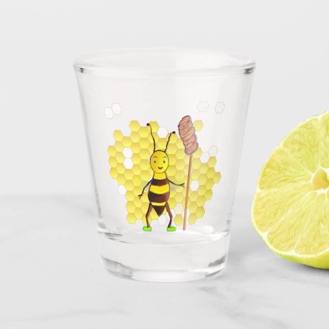 Vaso De Chupito abeja de miel (Anverso)