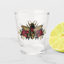 Vaso De Chupito Abeja gótica y Rosas