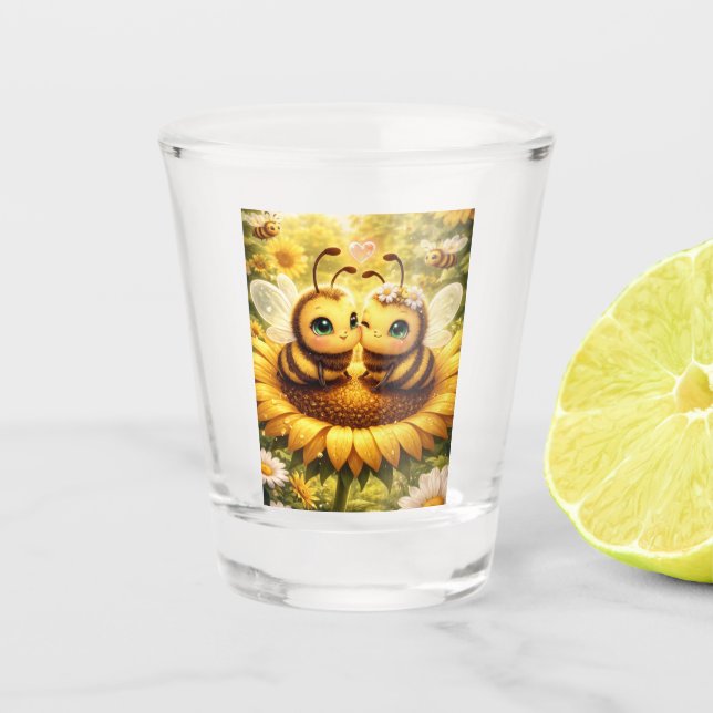 Vaso De Chupito Abeja Mía Girasol (Anverso)