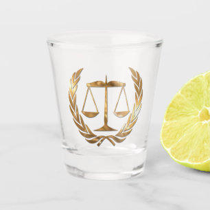Vaso De Chupito Abogado en el oro de la ley
