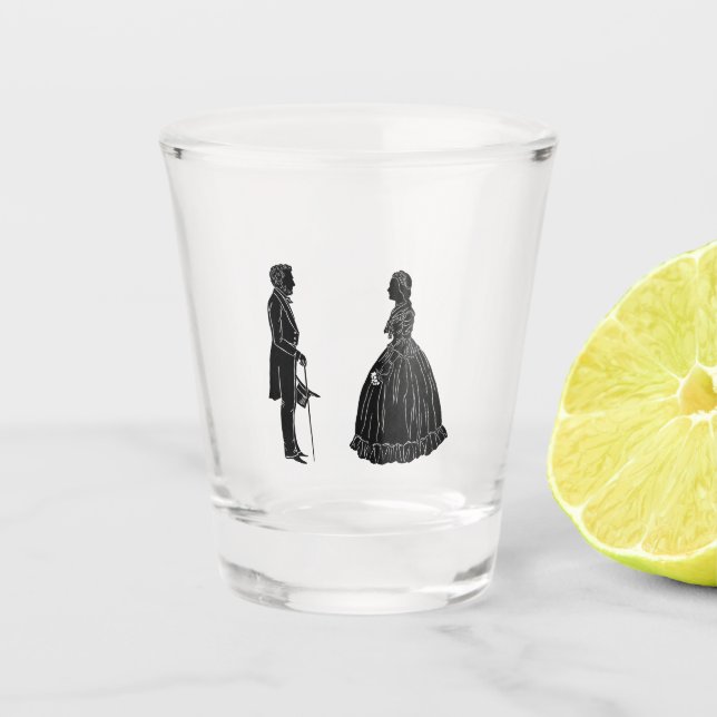 Vaso De Chupito abraham lincoln mary todd lincoln silhouette (Anverso)