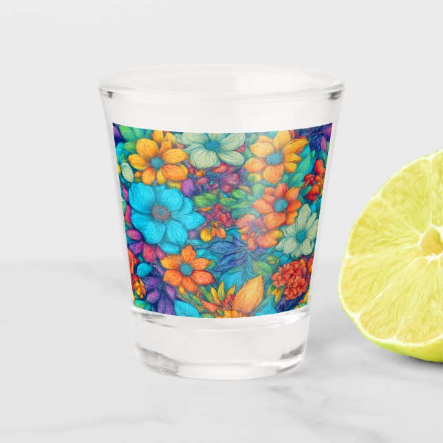 Vaso De Chupito Abstract Floral #90 (Anverso)