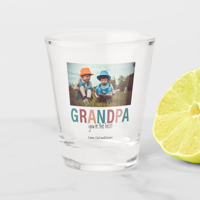 Vaso De Chupito Abuelo, eres el mejor Personalizado fotográfico mo (Anverso)